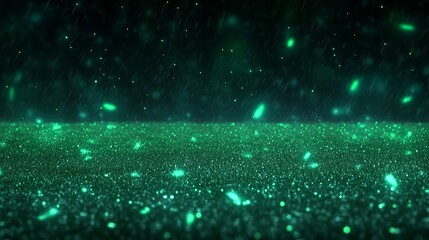 Obraz premium Emerald Glitter Rain A Sparkling Night Scene