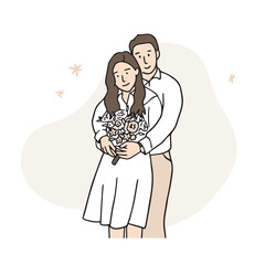 Wedding Couple Hand Picture Illustration
