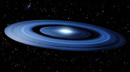 Fototapeta premium Stunning cosmic view of a spiral galaxy with bright core and dark rings.