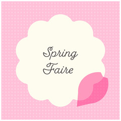 桜の花のベクターフレーム素材　花びらのタイトル背景フレーム　春の水彩素材