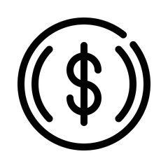 dollar sign line icon