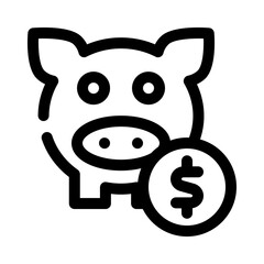 piggy bank line icon