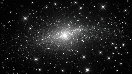 Fototapeta premium Stunning monochrome image of a galaxy filled with countless stars, cosmic dust, and bright celestial bodies.
