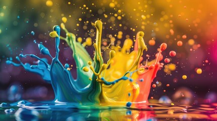 Abstract paint splashes with a motion blur effect