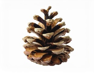 Close-Up of a Natural Brown Pine Cone with Golden Tips. Symbol of Nature&rsquo;s Beauty, Craft Inspiration, and Winter Decor Ideas for Home, Holiday Themes, DIY Crafts, and Botanical Illustrations