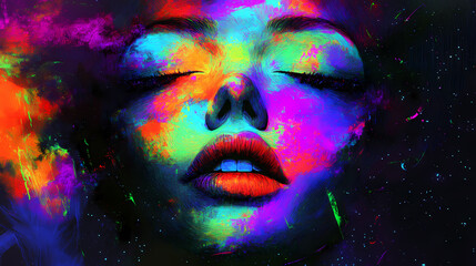 Galactic dance of celestial bodies, vibrant neon hues, dynamic elliptical orbits, immersive fantasy realm, captivating cosmic spectacle. Ecliptical. Illustration