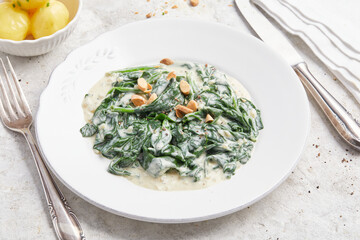 Spinach in a Cream Sauce