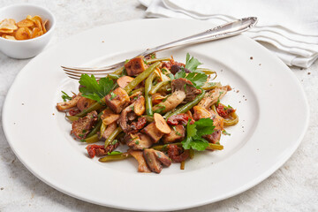 French Beans with Smoked Tofu and Almonds