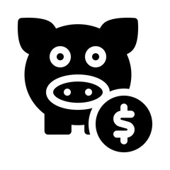 piggy bank glyph icon