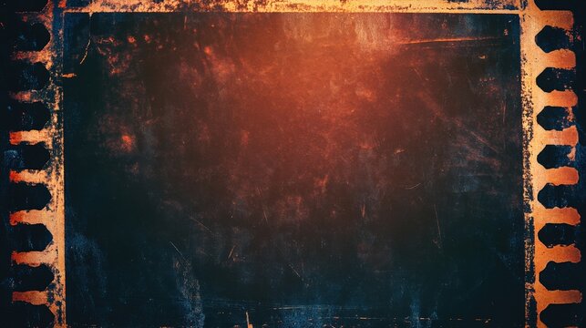 Grunge Film Texture Dark Orange Background