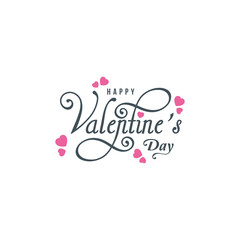 Happy Valentines Day Calligraphy with Heart concept design