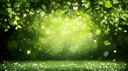 Enchanting Spring Forest Fairyland Scene