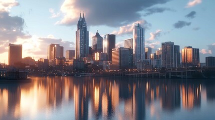 Obraz premium Nashville Skyline 16K Resolution Ultra Photorealistic