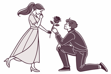 Silhouette of bride and groom vector illustration 