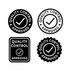 Obraz premium Quality Control Approved icon - Vector, quality control icon set.