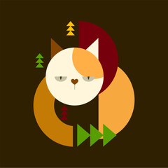 abstract geometric paper cut origami style design for decoration, texture, wall art, element, printing, ceramic, poster, postcard, greeting card, fabric, textile, embroidery, social media