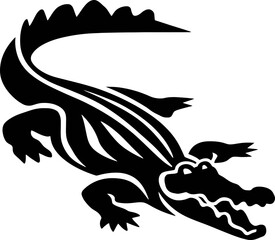 crocodile character Silhouette icon design Minimal style hand drawn