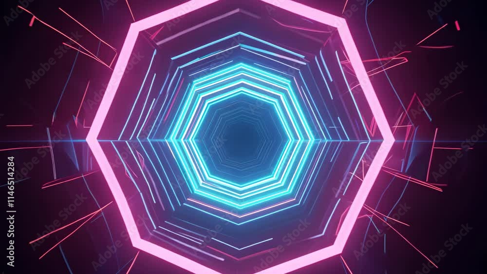Poster dynamic light patterns create mesmerizing visuals in an abstract digital environment