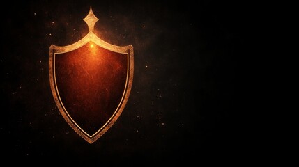 Fototapeta premium Fiery Golden Shield of Protection and Security