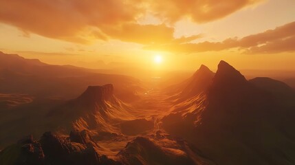 Quiraing Mountains Sunset at Isle of Skye, Scotland