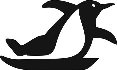 Penguin black silhouettes design Minimal style hand drawn