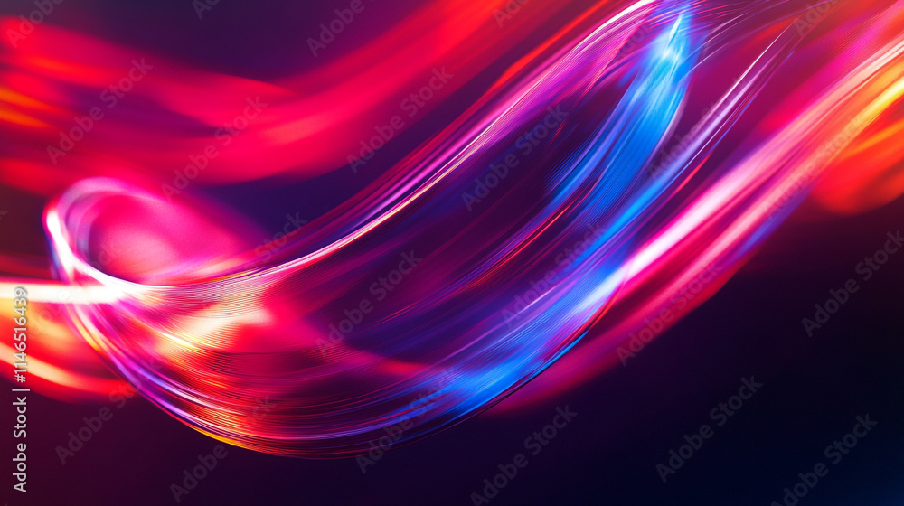 Poster colorful light patterns create a vivid abstract design in the dark.