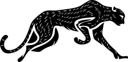 cheetah character Silhouette icon design Minimal style 