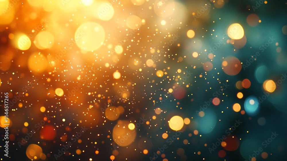 Poster colorful bokeh lights create a magical atmosphere in a festive setting.