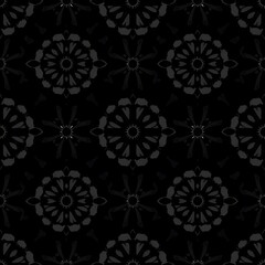 Dark Elegance: A Seamless Pattern of Intricate Mandalas 