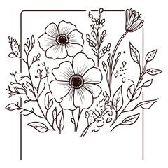 Floral Flower with leaf