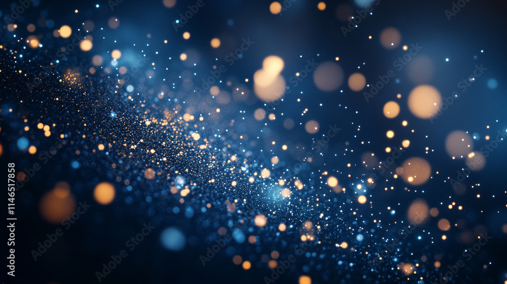 Poster colorful particles create a dazzling cosmic effect in a dark backdrop.
