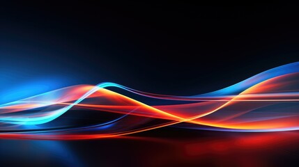Abstract, vibrant light trails with digital effects