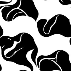 Black and White Calla Lily Seamless Pattern 
