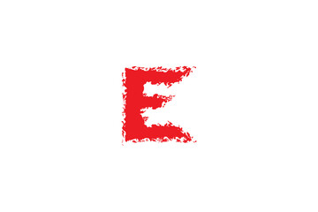 Simple grunge E letter logo. E letter vector illustration.