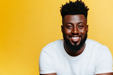Father carrying his daughter shoulders is wearing white Happy african american