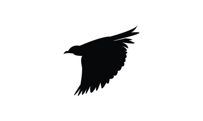 Obraz premium Flying Longclaw Bird Silhouette Design And Vector Illustration. 