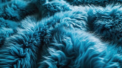 Obraz premium Turquoise Blue Sheepskin: Textured Fur Background with Abstract Patterns