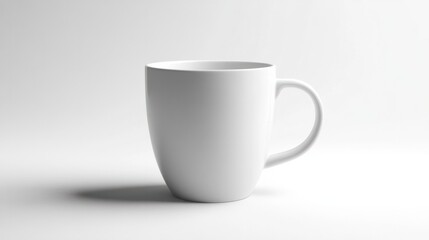 Fototapeta premium A tapered ceramic coffee mug in a solid gray finish, featuring a minimalist design and small handle, isolated on white