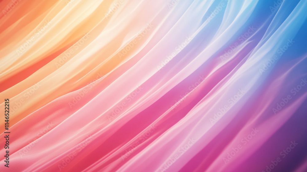 Poster colorful abstract waves flowing in a gradient pattern across the canvas.