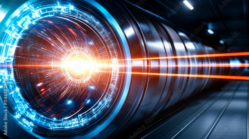 Poster futuristic data center with high speed data transfer