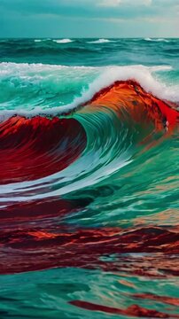 colorful abstract wave background with peru, firebrick and light sea green colors, 4k High-Quality Wallpaper Background Animation Video