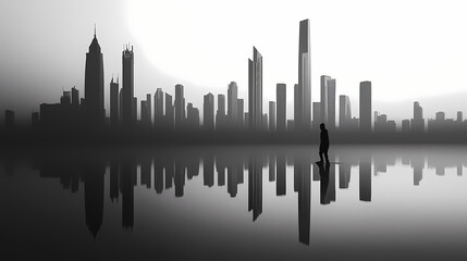 Naklejka premium silhouette dubais skyline