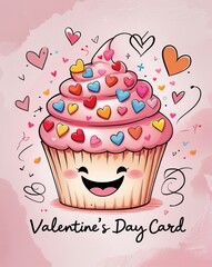 birthday card with cupcake