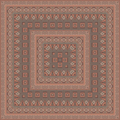 Abstract folk ornaments seamless pattern bandana