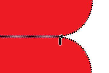 Simple Zipper vector. Zipper icon. Zipper open and close vector.