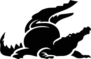 crocodile character Silhouette icon design Minimal style hand drawn