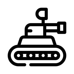 military tank line icon