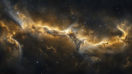 Radiant night sky glowing vibrantly with countless swirling nebula clouds and softly shimmering stars