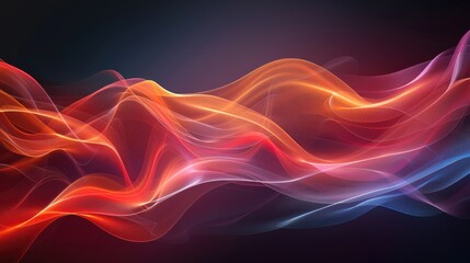Naklejka premium Abstract, vibrant waves with a tech background