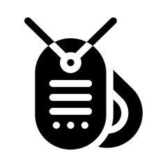 military dog tags glyph icon
